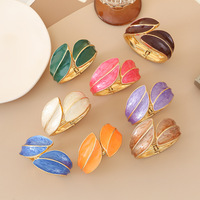 Nouveau bracelet ouvert HZ91 style chinois exagéré en émail, plaqué or, accessoires de mode pour femmes, vente en gros