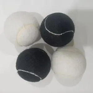 여명성 뜨거운 판매 사용자 정의 로고 블랙 화이트 화학 섬유 및 자연 고무 테니스 공, 패드 볼