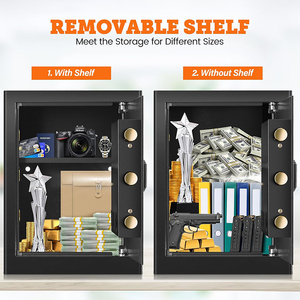Security Electronic Steel Household Safe <b>Box</b> with Key <b>Lock</b> Fireproof Alarm System for Home Storage - Product Image 5