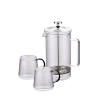 Cafetière à piston en verre isolé personnalisée, en borosilicate haute résistance à la chaleur, double couche, filtre à café domestique, partage