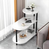Table basse en bois à 3 niveaux avec rangement, table d'appoint ronde en métal moderne pour salon, mobilier de maison durable