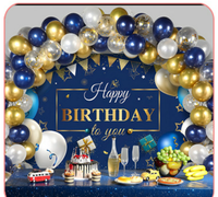 Kit d'arc de guirlande de ballons en latex personnalisé Ballons d'anniversaire pour garçon Accessoires de décoration de fête pour voitures, ballons blancs et noirs