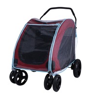Poussette de jogging pour animaux de compagnie de qualité supérieure, durable et respirante, avec logo personnalisé, roues en caoutchouc confortables