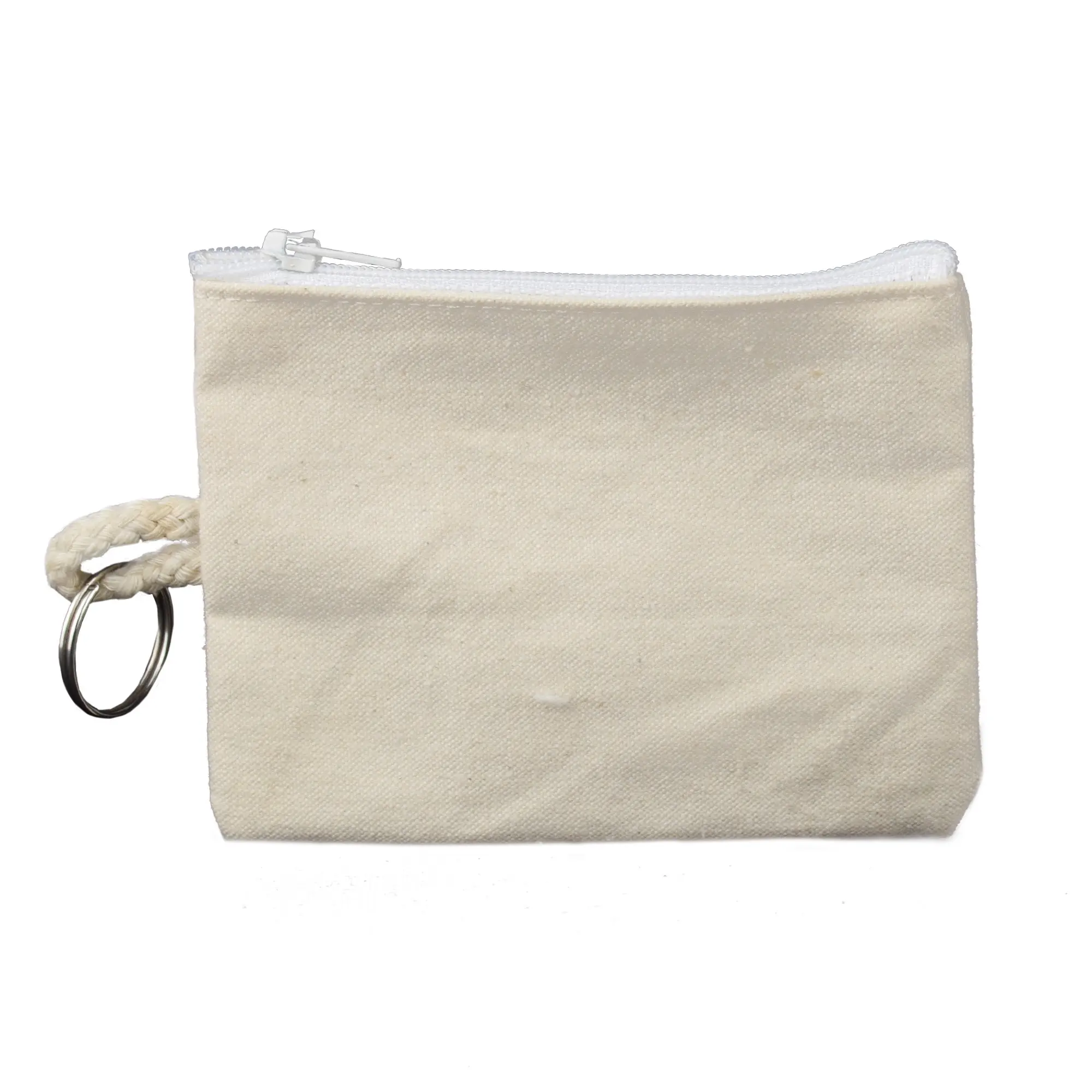 Latest Cotton Canvas Zipper Coin Pouches With Keychain