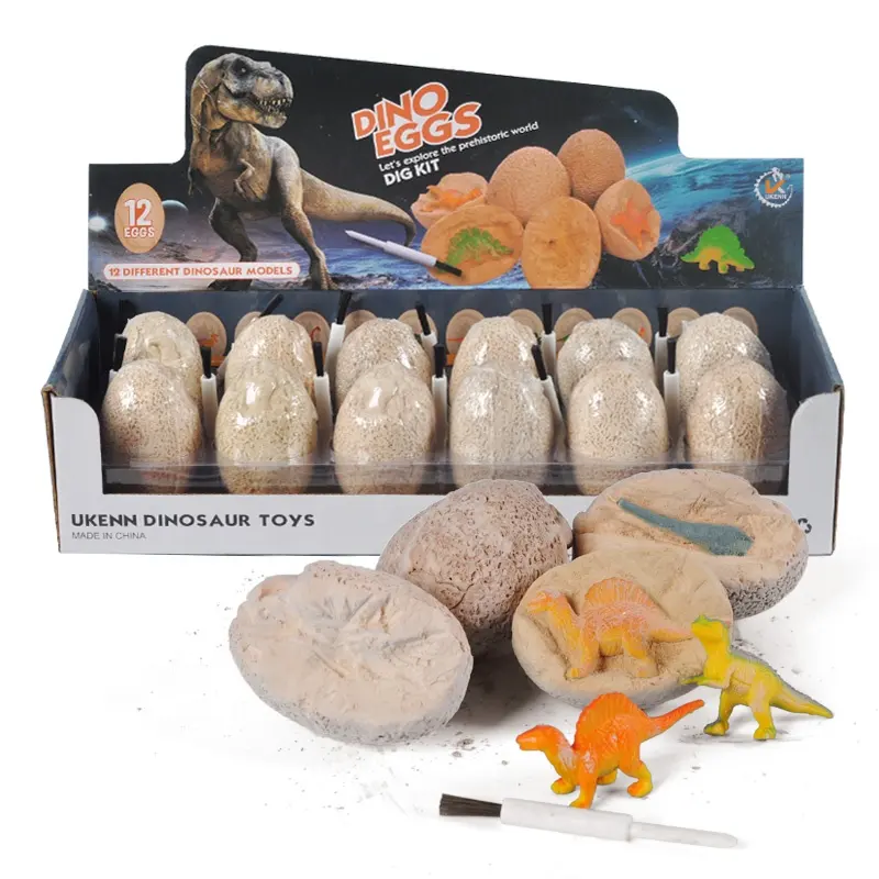 Non-toxic Safely Dino Excavation Kit Eco-friendly Material Dinosaur Fossils Egg Dig Kit For Sale