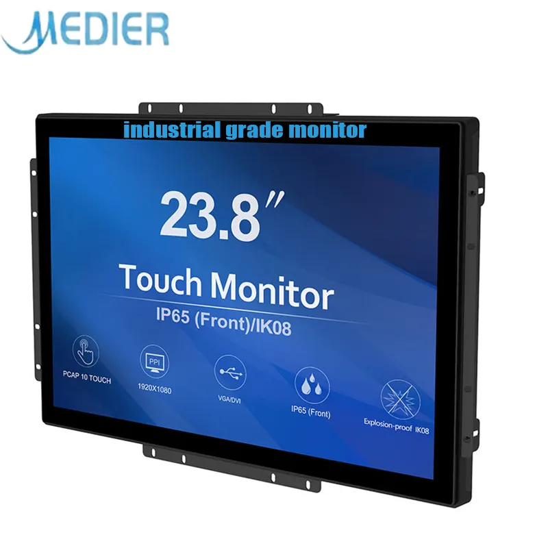 ip65 hd open frame wall mount usb pos vga kiosk capacitive atm industrial multitouch lcd touch screen monitor industrial display