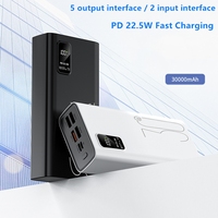 Banque d'Alimentation Haute Capacité 30000mAh avec Affichage Numérique, Quatre Sorties USB Type C, Power Bank PD 22.5W Portable 30000mAh