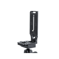Plaque en L réglable noire pour fixation par sangle, pour trépied vertical, en aluminium et acier inoxydable CNC, accessoires pour appareil photo