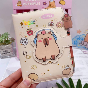 Juego de caja de regalo de bolígrafo Capybara, bolígrafo de Gel de dibujos animados para estudiantes, Bloc de notas, oficina, portátil, agenda, planificador, cuaderno, papelería, regalo - Product Image 1