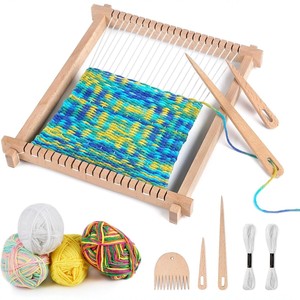 Wooden Childrens <b>Weaving</b> <b>Loom</b> Set With Yarn And Tools For Kids Crafting And Education 7-12 Years - Product Image 1