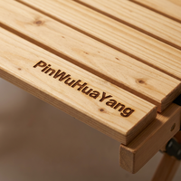 Table de camping pliante en bois de pin de haute qualité, pliable et portable, avec sac de transport pour utilisation en extérieur, usine OEM/ODM