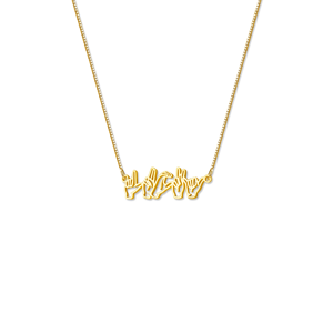 Collana Personalizzata con Linguaggio dei Segni in Acciaio Inossidabile Inciso, Gioiello Ricordo con Segno Manuale Personalizzato - Product Image 1