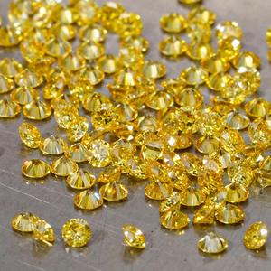 เพชร HPHT ทรงกลม สีเหลือง ความสะอาดระดับ VVS VS ขนาดเมลี เพชรสีเหลืองเพาะเลี้ยงในห้องปฏิบัติการ - Product Image 3