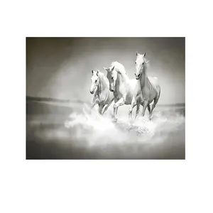Bán sỉ 5 miếng khung hình nghệ thuật ngựa-5D Kim Cương Tranh Ngựa Trắng Canvas In Kim Cương Dot Tranh Thêu Động Vật Tranh Kim Cương Kit Tường Nghệ Thuật Trang Trí Nội Thất