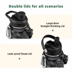 32oz thể thao thế giới Explorer phiêu lưu thân thiện với môi trường nước bằng thép không gỉ chai rơm dán biểu tượng tùy chỉnh đôi tường chân không - Product Image 4