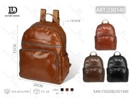 Zaino da donna in vera pelle, tinta unita, di media capacità, con chiusura a cerniera, tracolla, per uso quotidiano, adatto a tutte le stagioni - Product Image 1