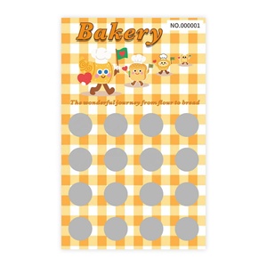 Cartoon Custom <b>Scratch</b> Tickets 16 <b>Scratch</b> Areas Food Elements <b>Scratch</b> Off Match 4 Identical Symbols to Win - Product Image 2