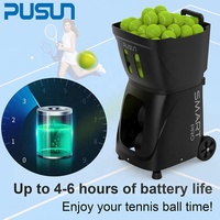 Máquina de Pelotas de Tenis Inteligente PUSUN, Robot de Entrenamiento Automático, Control por Aplicación, Función de Lanzamiento Aleatorio de Pelotas, Portátil, Práctica Profesional en Cancha