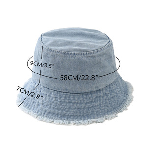 Sombrero de Pescador Estilo Coreano, de Mezclilla, con Ala Ancha, Protección Solar, Unisex, Primavera/Verano, de Algodón, Azul Cielo, Azul Oscuro, Azul Claro - Product Image 3