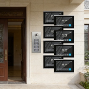 Vidéophone domestique <span class=keywords><strong>4</strong></span> <span class=keywords><strong>fils</strong></span> 7 pouces avec fonctionnement économe en énergie et aspect professionnel pour les espaces de coworking - Product Image 1