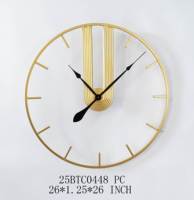 Jam Dinding Modern Gaya Nordik Grosir Aksen Rumah 66.04*3.18*66.04CM Jam Dinding Logam Emas untuk Ruang Tamu