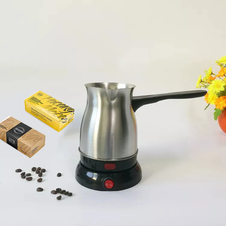 Chaleira elétrica portátil de aço inoxidável, mini máquina de café turca portátil, chaleiras elétricas de chá
