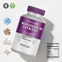 Capsules de magnésium complexe à base de citrate d'oxyde végétarien et de glycinate de magnésium, marque privée OEM