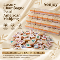 Ensemble de Mahjong Américain de Luxe Moderne en Cristal, Design Minimaliste, Perles Acryliques, Portable, Universel, pour Jeu Manuel à Domicile ou au Casino