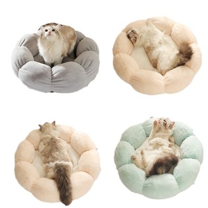 Customized Influencer Ins Wind Cat Dog Universal Cushion Pet Autumn Winter Fleece Thick Round Flower Cat <b>Nest</b> Dog <b>Nest</b> - Product Image 4