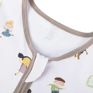 Saco de dormir de algodón orgánico con estampado de animales personalizado al por mayor, saco de dormir de fibra de bambú para recién nacidos, <span class=keywords><strong>cremallera</strong></span> para niños pequeños - Product Image 3
