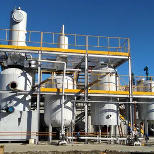 High efficiency black oil distillation plant waste used oil to diesel oil recycling machine