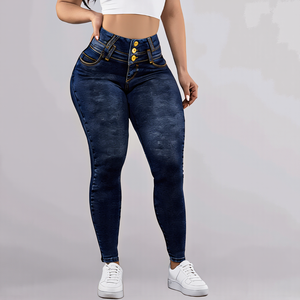 <span class=keywords><strong>Jeans</strong></span> Skinny Elasticizzati da Donna, <span class=keywords><strong>Jeans</strong></span> Personalizzati, Pantaloni in Denim Modello <span class=keywords><strong>Mom</strong></span>, <span class=keywords><strong>Jeans</strong></span> Colombiani Taglie Forti, Vita Alta, <span class=keywords><strong>Slim</strong></span>, Tinta Unita - Product Image 3