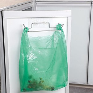 Contenedores de basura para colgar adhesivos de pared con base de pegatina de pared, soporte de bolsa de basura de acero inoxidable para cocina, colgador de bolsa debajo del fregadero - Product Image 3