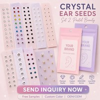 Kit de graines auriculaires en cristal, billes auriculaires en or pour le bien-être, adaptées aux adultes et aux enfants