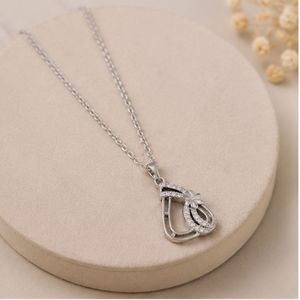 Ensemble collier pendentif et boucles d'oreilles en argent 925, ensemble de bijoux floraux élégants pour femmes, pendentif en argent sterling - Product Image 2