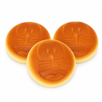 Jouet Squishy en forme de pain de dessin animé, à remontée lente, avec motif facial en relief, doré, anti-stress, décompression, décoration de bureau, cadeau