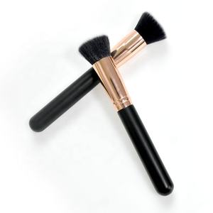 Brocha de Maquillaje <span class=keywords><strong>Kabuki</strong></span> Plana de Madera, Vegana, Profesional, de Alta Calidad, para Rubor, Marca Privada, Superventas - Product Image 3