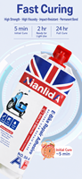 Adhésif époxy double cartouche Nianlida 50 ml pour réparation de vélos électriques/cyclomoteurs/motos, collage plastique et métal haute résistance, résistant à la chaleur