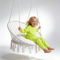 Fauteuil suspendu Zoshine, balançoire en corde, grand fauteuil suspendu en macramé avec cordon, fauteuil suspendu en coton pour salon