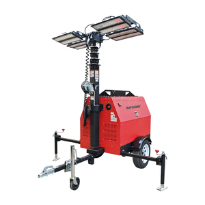 Torre de Iluminación Telescópica Portátil de 7.5m con Generador Diésel Perkins de 11kw y Luz LED de Haluro Metálico de 500W para Carreteras de Alta Eficiencia - Product Image 1