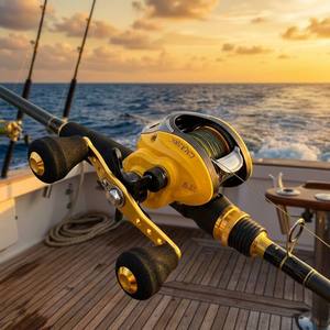 Système de freinage magnétique en forme de goutte à bras unique Bumblebee Painted pour la pêche au lancer de leurres en rivière, composants métalliques 4 1BB - Product Image 4
