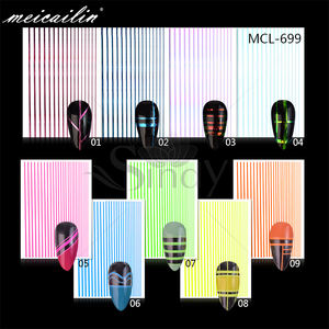 Miếng Dán Móng Tay Màu Sắc Mới Băng Dính Sọc Đường Cong Miếng Dán Móng Tay Nghệ Thuật - Product Image 4