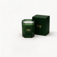 Pot carré écologique sur mesure - Verre géométrique de luxe personnalisé 8oz 10oz, réutilisable pour bougies parfumées