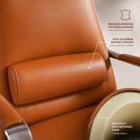 Chaise de bureau exécutive moderne à dossier haut en cuir pivotante avec appui-tête ergonomique et soutien lombaire