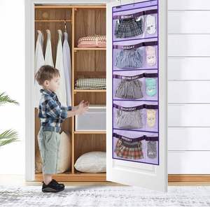 Organisateur de placard hebdomadaire en tissu pour enfants, suspendu, pour vêtements scolaires du lundi au vendredi, pour bijoux et outils - Product Image 5