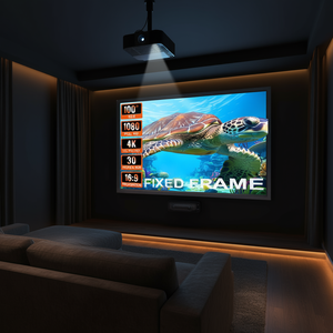 Pantalla de Proyección Fija de 100 Pulgadas 16:9 4K HD, Marco de Aluminio, Montaje en Pared, para Cine en Casa y Oficina - Product Image 2