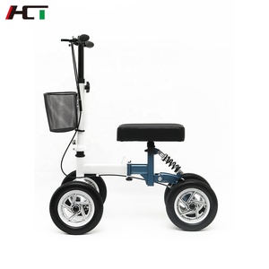 ホットセール！操縦可能な経済的な折りたたみ式スチール製ニーウォーカー（バスケット付き）、松葉杖の代替、障害者用ニーウォーカー - Product Image 1