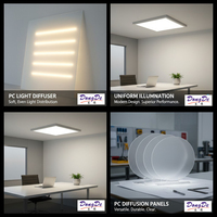 Plaque diffuseur de lumière LED en polycarbonate 1,2 mm 1,5 mm 2 mm, panneau PC blanc laiteux pour luminaires de plafond, découpe sur mesure