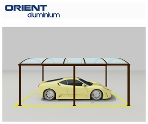 Abri de voiture préfabriqué de luxe 6x3m, <span class=keywords><strong>2</strong></span> poteaux, imperméable, porte en aluminium, abri de voiture à pente simple - Product Image 6