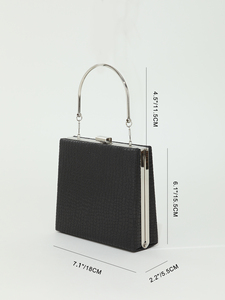 Bell Inspired Design Shiny Glitter Crocodile Pattern Chain Square Fashion Waterproof Evening <b>Clutch</b> Ladies <b>Wedding</b> 5A Luxury - Product Image 4